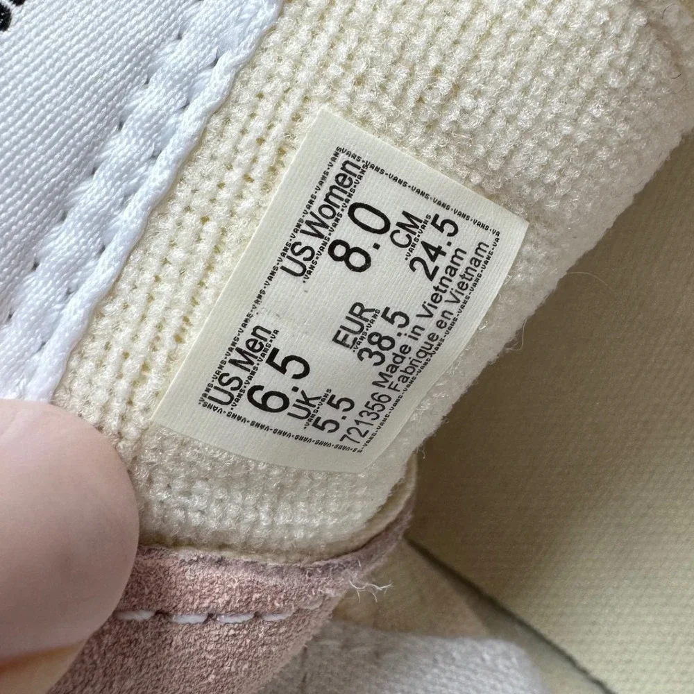 Vans Sk8-Hi Sneakers Womens 8 Peach Pink High Top Suede Canvas Classic Shoes